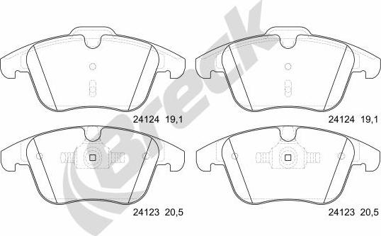 Breck 24123 00 701 00 - Kit de plaquettes de frein, frein à disque cwaw.fr