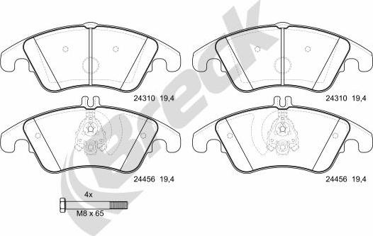 Breck 24310 00 551 00 - Kit de plaquettes de frein, frein à disque cwaw.fr