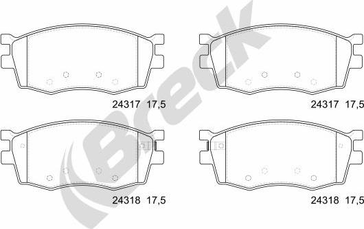 Breck 24317 00 702 00 - Kit de plaquettes de frein, frein à disque cwaw.fr