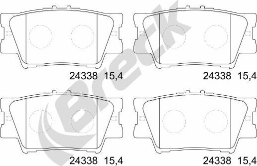 Breck 24338 00 704 00 - Kit de plaquettes de frein, frein à disque cwaw.fr