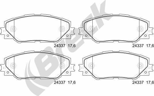 Breck 24337 00 701 00 - Kit de plaquettes de frein, frein à disque cwaw.fr