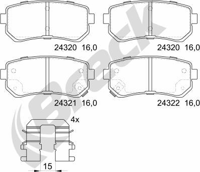 Breck 24320 00 704 10 - Kit de plaquettes de frein, frein à disque cwaw.fr