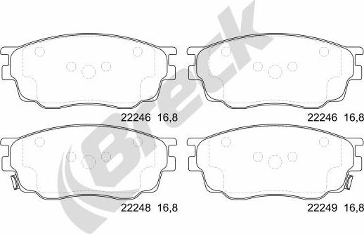 Breck 24246 00 701 10 - Kit de plaquettes de frein, frein à disque cwaw.fr