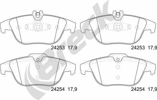 Breck 24253 00 702 00 - Kit de plaquettes de frein, frein à disque cwaw.fr