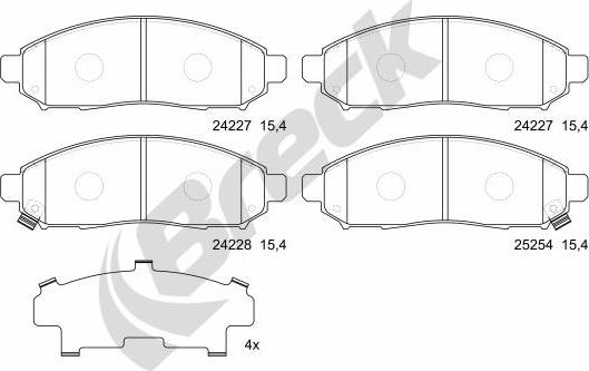 Breck 24227 00 651 00 - Kit de plaquettes de frein, frein à disque cwaw.fr