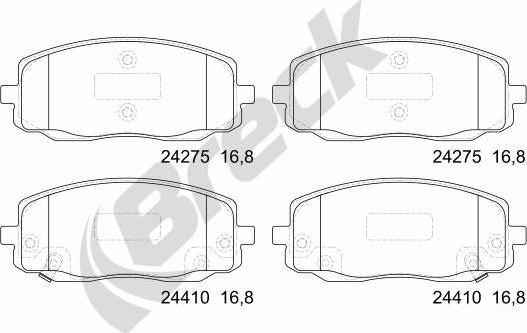 Breck 24275 00 702 10 - Kit de plaquettes de frein, frein à disque cwaw.fr