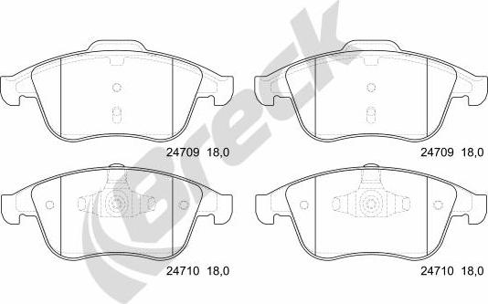 Breck 24709 00 701 00 - Kit de plaquettes de frein, frein à disque cwaw.fr