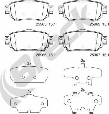 Breck 25965 00 702 00 - Kit de plaquettes de frein, frein à disque cwaw.fr