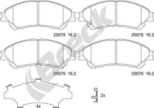 Breck 25979 00 701 00 - Kit de plaquettes de frein, frein à disque cwaw.fr