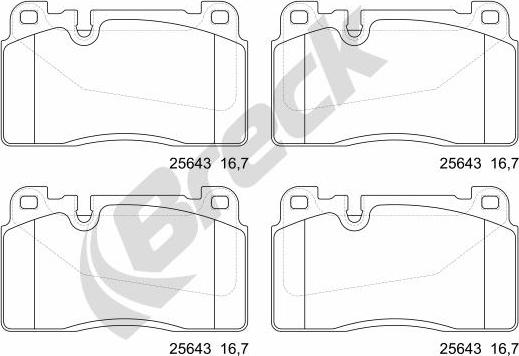 Breck 25643 00 551 00 - Kit de plaquettes de frein, frein à disque cwaw.fr