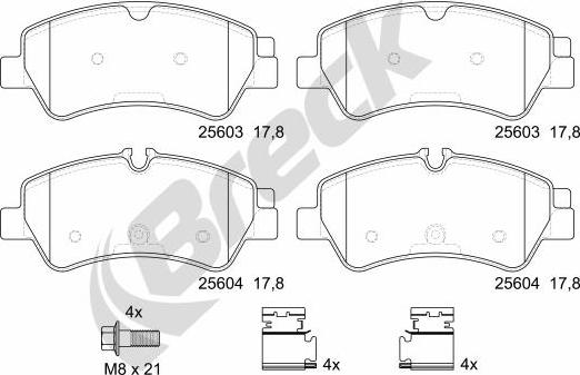 Breck 25603 00 703 00 - Kit de plaquettes de frein, frein à disque cwaw.fr