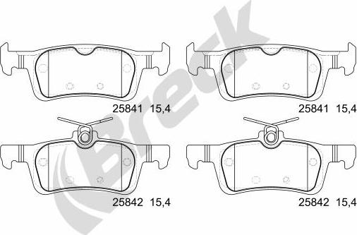 Breck 25841 00 704 00 - Kit de plaquettes de frein, frein à disque cwaw.fr