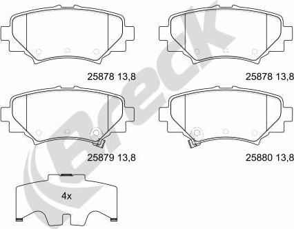 Breck 25878 00 704 00 - Kit de plaquettes de frein, frein à disque cwaw.fr