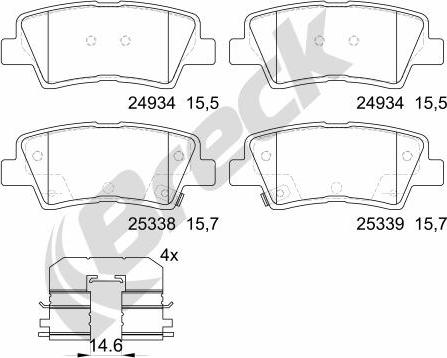 Breck 25337 00 702 00 - Kit de plaquettes de frein, frein à disque cwaw.fr