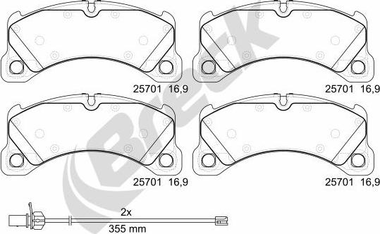 Breck 25701 00 553 00 - Kit de plaquettes de frein, frein à disque cwaw.fr