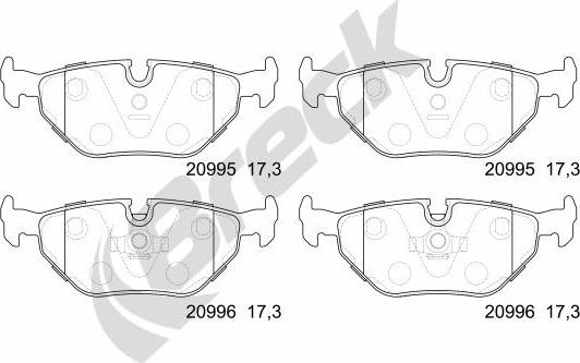 Breck 20995 00 704 00 - Kit de plaquettes de frein, frein à disque cwaw.fr