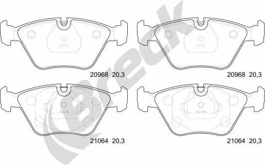 Breck 20968 10 701 00 - Kit de plaquettes de frein, frein à disque cwaw.fr