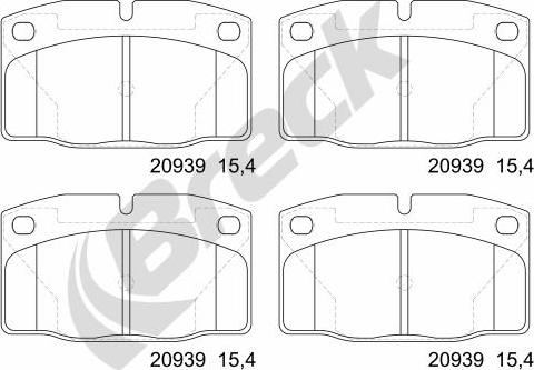 Breck 20939 00 702 00 - Kit de plaquettes de frein, frein à disque cwaw.fr