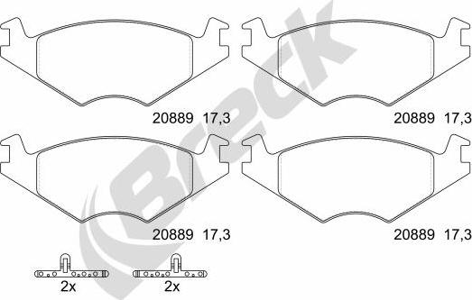 Breck 20889 00 702 00 - Kit de plaquettes de frein, frein à disque cwaw.fr