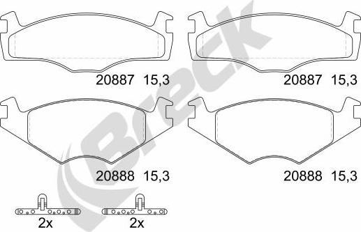 Breck 20887 00 702 00 - Kit de plaquettes de frein, frein à disque cwaw.fr