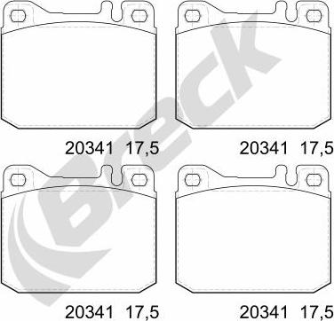 Breck 20341 00 701 10 - Kit de plaquettes de frein, frein à disque cwaw.fr