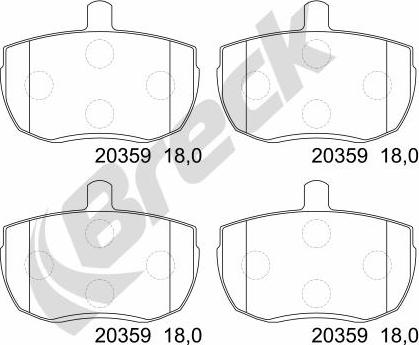 Breck 20359 00 701 00 - Kit de plaquettes de frein, frein à disque cwaw.fr