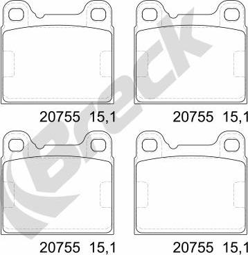 Breck 20755 00 704 00 - Kit de plaquettes de frein, frein à disque cwaw.fr