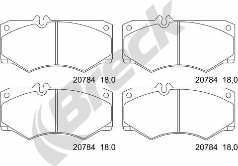 Breck 20784 00 703 10 - Kit de plaquettes de frein, frein à disque cwaw.fr