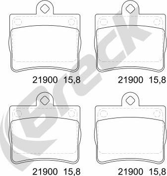 Breck 21900 00 702 00 - Kit de plaquettes de frein, frein à disque cwaw.fr