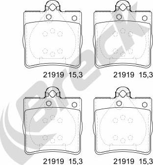 Breck 21919 00 702 00 - Kit de plaquettes de frein, frein à disque cwaw.fr