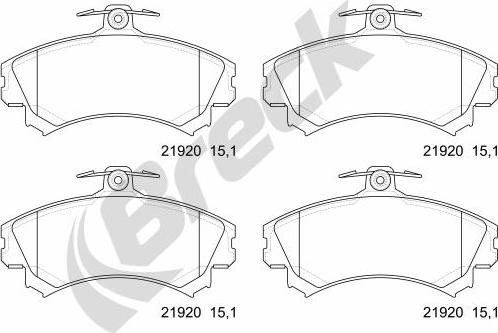 Breck 21920 00 701 10 - Kit de plaquettes de frein, frein à disque cwaw.fr