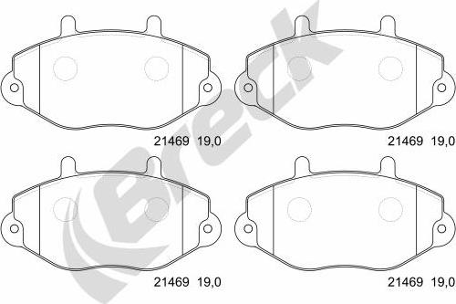 Breck 21469 00 701 00 - Kit de plaquettes de frein, frein à disque cwaw.fr