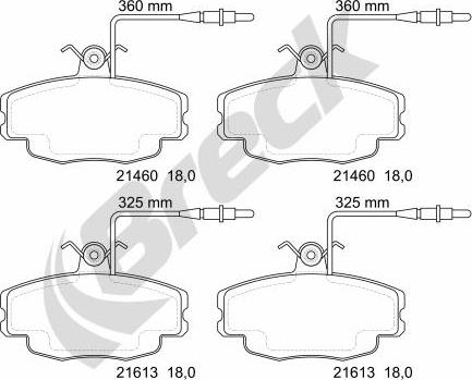 Breck 21460 00 702 10 - Kit de plaquettes de frein, frein à disque cwaw.fr