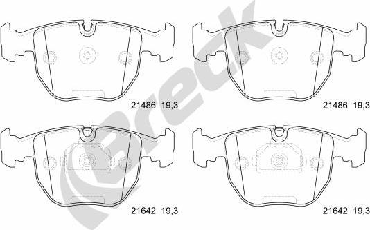 Breck 21486 00 701 10 - Kit de plaquettes de frein, frein à disque cwaw.fr