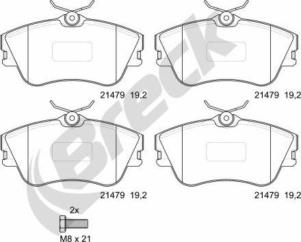 Breck 21479 00 703 00 - Kit de plaquettes de frein, frein à disque cwaw.fr