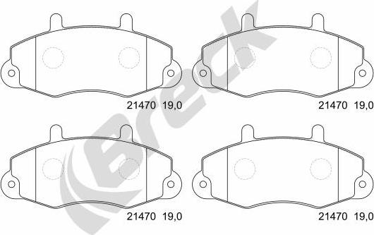 Breck 21470 00 701 00 - Kit de plaquettes de frein, frein à disque cwaw.fr