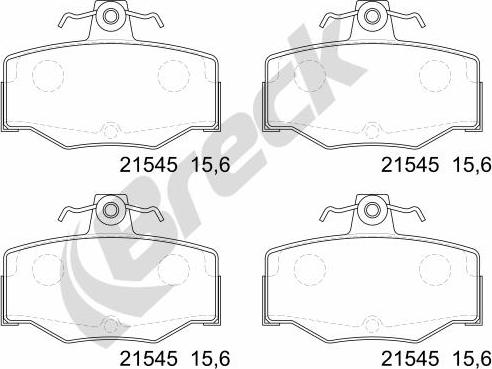 Breck 21545 00 704 00 - Kit de plaquettes de frein, frein à disque cwaw.fr