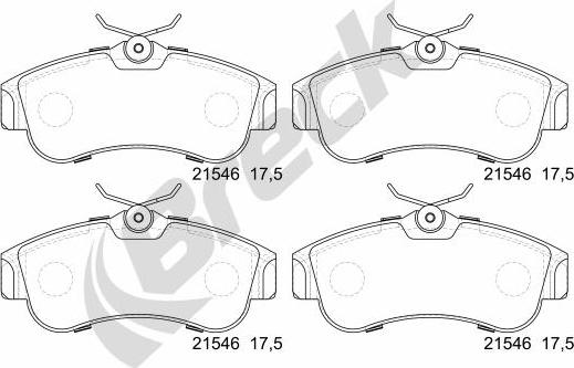 Breck 21546 00 701 00 - Kit de plaquettes de frein, frein à disque cwaw.fr