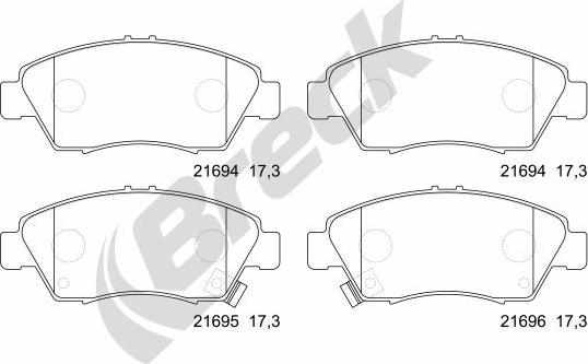 Breck 21694 00 701 10 - Kit de plaquettes de frein, frein à disque cwaw.fr