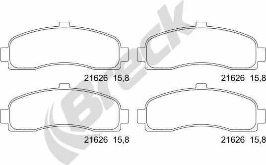 Breck 21626 00 702 00 - Kit de plaquettes de frein, frein à disque cwaw.fr