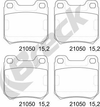 Breck 21050 00 704 00 - Kit de plaquettes de frein, frein à disque cwaw.fr