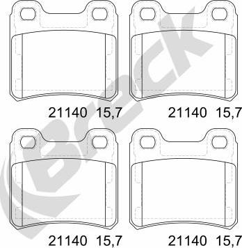 Breck 21140 00 704 00 - Kit de plaquettes de frein, frein à disque cwaw.fr