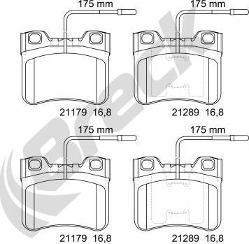 Breck 21179 00 702 10 - Kit de plaquettes de frein, frein à disque cwaw.fr