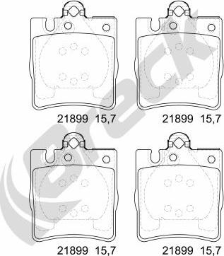 Breck 21899 00 702 20 - Kit de plaquettes de frein, frein à disque cwaw.fr