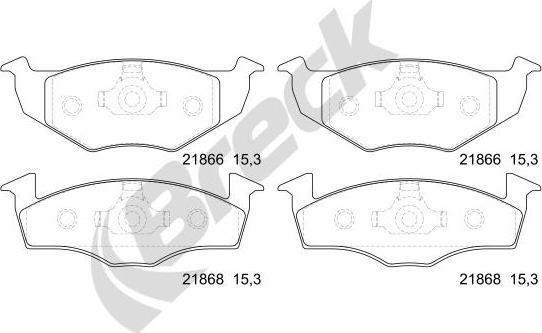 Breck 21866 00 702 00 - Kit de plaquettes de frein, frein à disque cwaw.fr