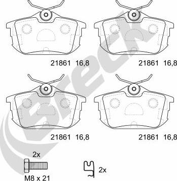 Breck 21861 10 704 10 - Kit de plaquettes de frein, frein à disque cwaw.fr