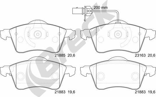 Breck 21885 00 701 10 - Kit de plaquettes de frein, frein à disque cwaw.fr