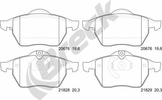 Breck 21829 00 701 00 - Kit de plaquettes de frein, frein à disque cwaw.fr