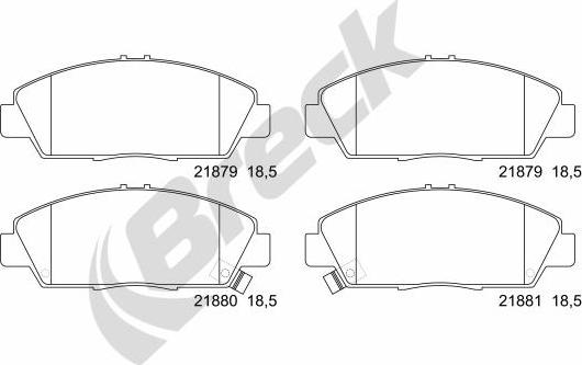 Breck 21879 00 701 10 - Kit de plaquettes de frein, frein à disque cwaw.fr