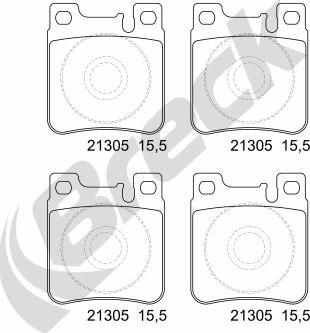 Breck 21305 00 704 20 - Kit de plaquettes de frein, frein à disque cwaw.fr